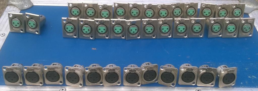 Stekker XLR chassisdeel div soorten, male en female, Ophalen of Verzenden, Gebruikt, Apparatuur