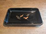 Vintage zwart dienblad klein met vogels, Ophalen, Gebruikt