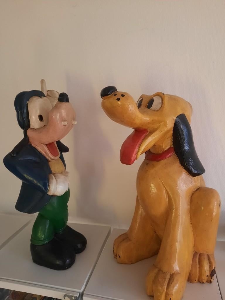 Vintage Disney Walt houten beelden, Ophalen, 50 - 100 cm, Beeld, Hout