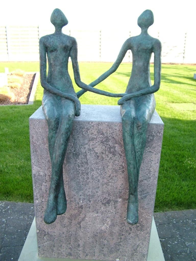 Bronzen 'man en vrouw' zéér lage verkoopprijs, ruime keuze!!, Jardin & Terrasse, Statues de jardin, Neuf, Abstrait, Autres matériaux