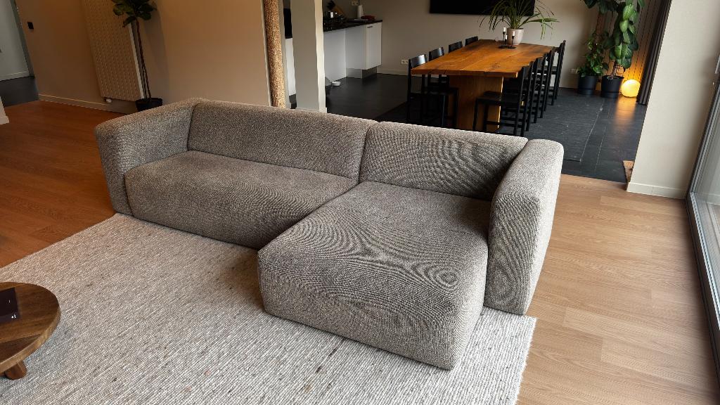 Zetel met lounge van Juntoo (model porto), Huis en Inrichting, Zetels | Complete zithoeken, Ophalen, Zo goed als nieuw, Stof, Japandi, scandinavisch