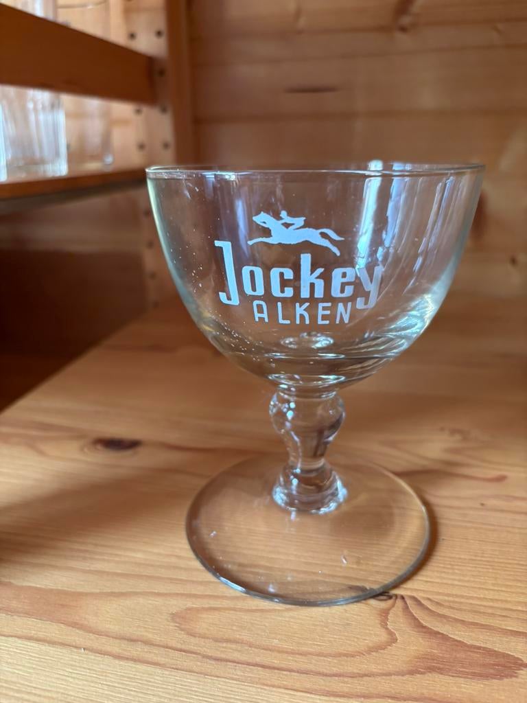 Jockey Alken bierglas, Collections, Marques de bière, Enlèvement, Comme neuf, Verre ou Verres, Autres marques
