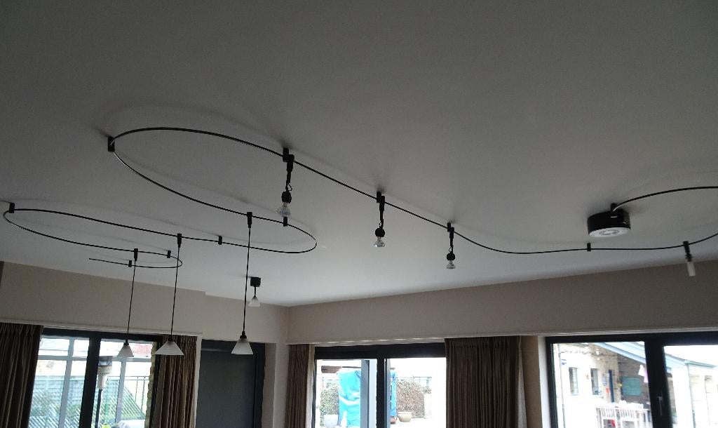 verlichting draadsysteem met 7 losse armaturen, Ophalen, Zo goed als nieuw, Lamp