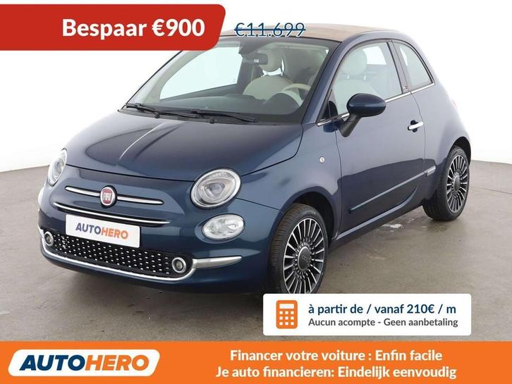 Fiat 500C 1.2 Lounge (année de construction 2018), Autos, Fiat, Achat, 500C, ABS, Airbags, Air conditionné, Bluetooth, Ordinateur de bord