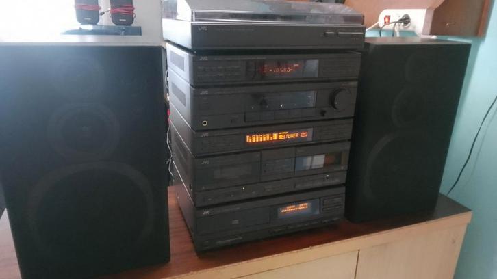 Prachtige stereo set JVC met platen speler, Audio, Tv en Foto, Stereoketens, JVC, Ophalen