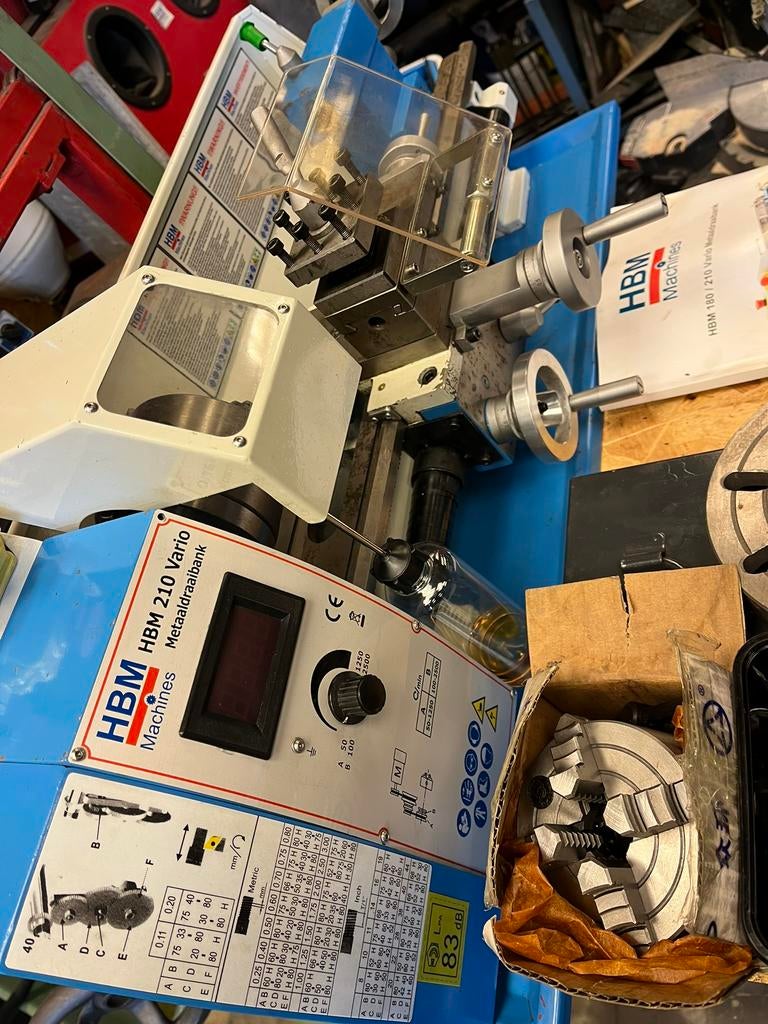 Draaibankje metaal HBM Vario 210x400, Doe-het-zelf en Bouw, Draaibanken, Ophalen, Gebruikt