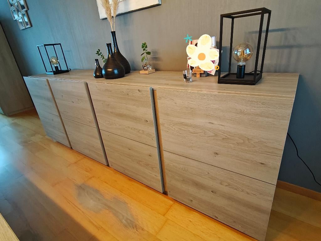 Volledige eetplaats - modern, Huis en Inrichting, Complete eetkamers, Ophalen, Zo goed als nieuw, Modern, 4 tot 6 stoelen