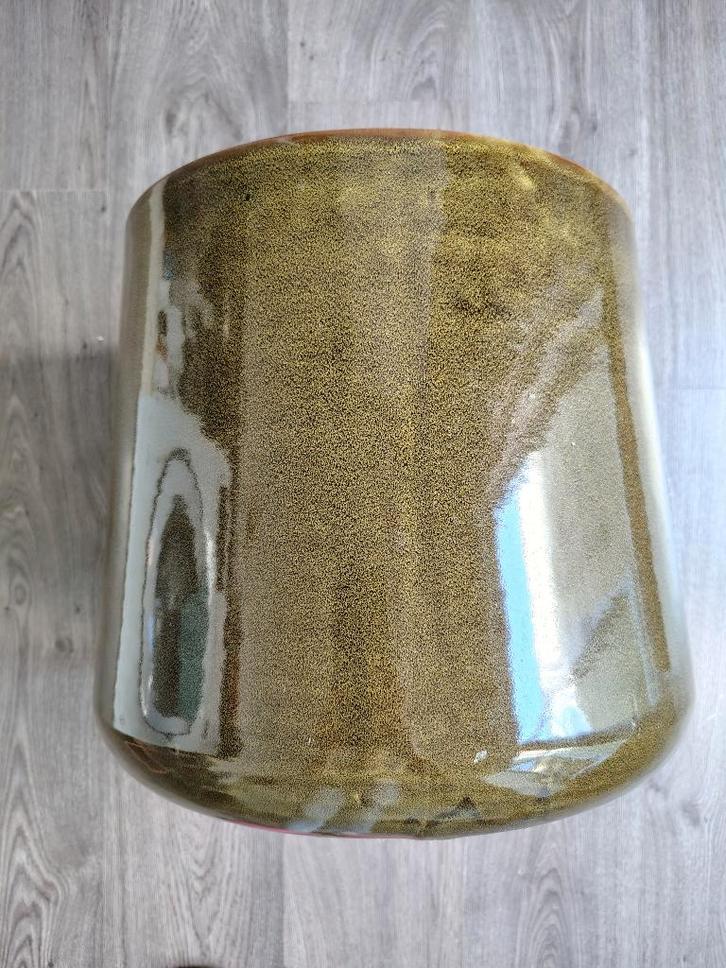 Grote zware mosgroene pot 33cm diameter, Tuin en Terras, Bloempotten, Gebruikt, Binnen, Ophalen