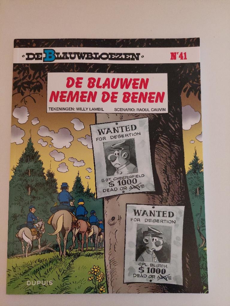 Strip De Blauwbloezen nr. 41 - De blauwen nemen de benen, Eén stripboek, Nieuw, Ophalen, Cauvin / Lambil