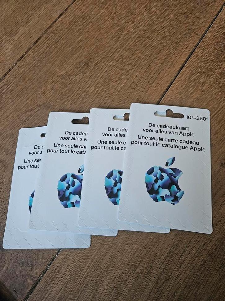 Apple Gift Card 4 keer €150, Tickets en Kaartjes, Kortingen en Cadeaubonnen