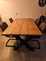 Eettafel eikenhout met metalen poten NIEUW, Huis en Inrichting, Tafels | Eettafels, Ophalen, Eikenhout