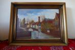 Brugs schilderij: 85x65, Huis en Inrichting, Ophalen of Verzenden, Zo goed als nieuw