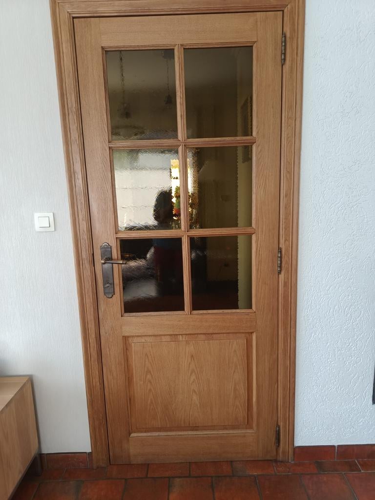 Deuren (vol eik)., Ophalen, Glas