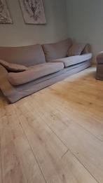 2 zetels met poef, Maison & Meubles, Canapés | Sofas & Chaises Longues, Enlèvement, Utilisé, Tissus, Landelijke