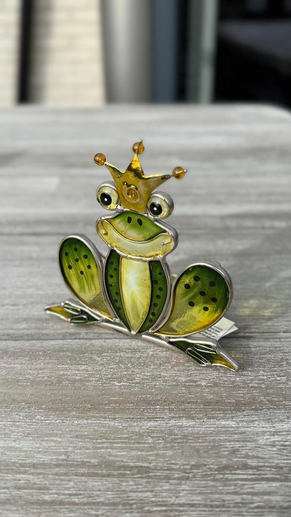 Porte-bougie Grenouille avec couronne, Enlèvement, Comme neuf, Métal