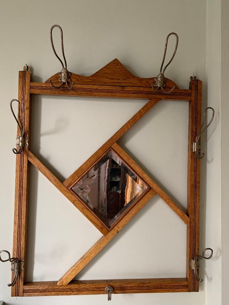 Antieke kapstok met spiegel, Antiek en Kunst, Antiek | Spiegels, Ophalen