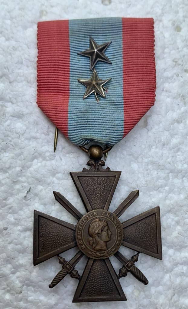 Medaille, Fr Croix de Guerre Theatres d'Operation Exterieurs, Verzamelen, Militaria | Algemeen, Landmacht, Lintje, Medaille of Wings