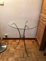 Guéridon fer forgé plateau verre - table, Enlèvement