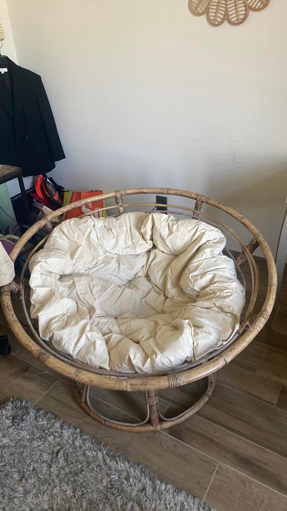 Rieten zetel, Huis en Inrichting, Ophalen, Gebruikt, Minder dan 75 cm, Stof