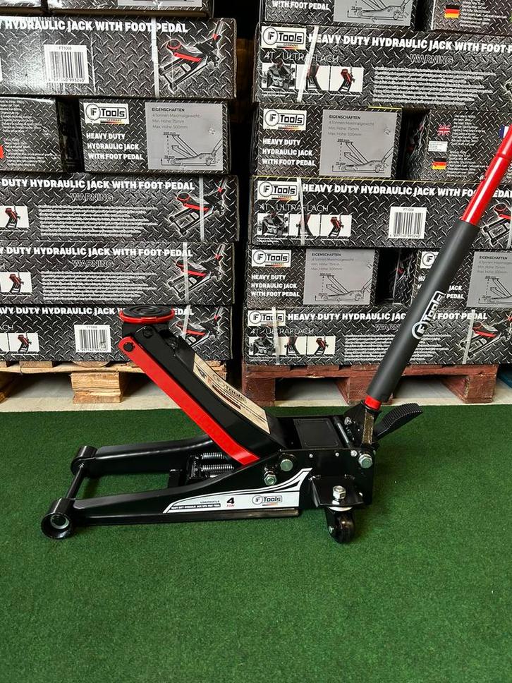Nieuwe F-Tools 4-ton hydraulische garage krikken,voetpomp !, Auto diversen, Autogereedschap, Nieuw, Ophalen