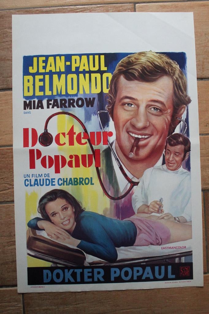filmaffiche Jean-Paul Belmondo Docteur Popaul filmposter, Collections, Enlèvement ou Envoi, Rectangulaire vertical, A1 jusqu'à A3