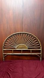 Tête de lit en rotin vintage 2pers — style bohème, Maison & Meubles, Chambre à coucher | Lits, Brun, Enlèvement, Bois, 140 cm