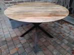 eetkamertafel rond 110 cm massief mango en zwart staal, Huis en Inrichting, Tafels | Eettafels, Ophalen, Nieuw, Rond