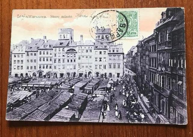 Postkaart Polen 1912 Warschau marktplaats, Collections, Cartes postales | Étranger, Enlèvement ou Envoi