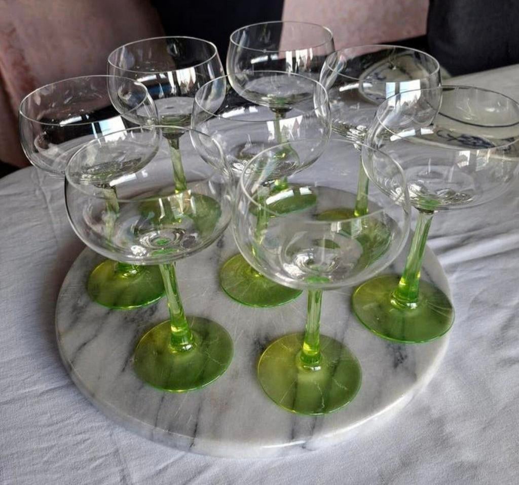 8 verres à vin d'Alsace, Antiquités & Art, Enlèvement