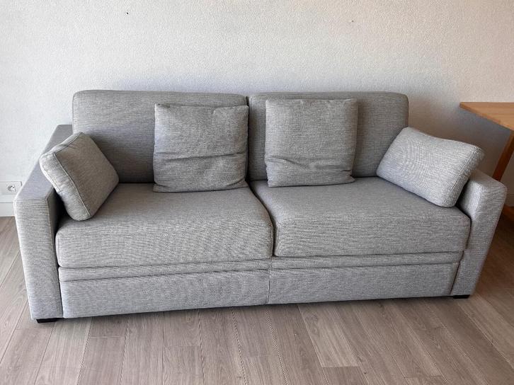 Design slaapbank - grijs / nieuw!, Huis en Inrichting, Slaapkamer | Slaapbanken, Nieuw, Overige maten, 200 cm, Tweepersoons, Grijs