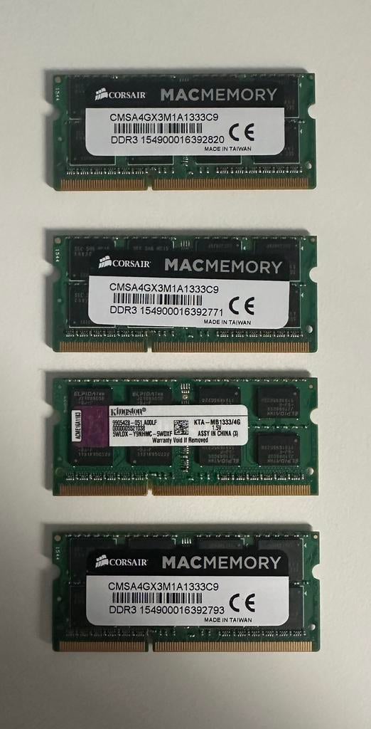 MACMEMORY DDR3 4GB, Informatique & Logiciels, Mémoire RAM, Envoi, Comme neuf, DDR3