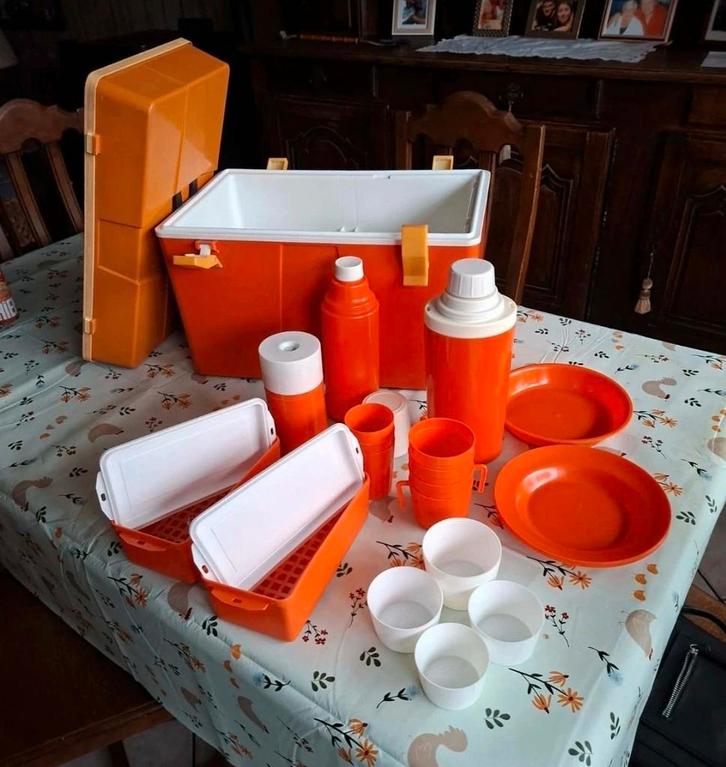 Ensemble pique-nique vintage orange, Collections, Maisons de poupées & Accessoires