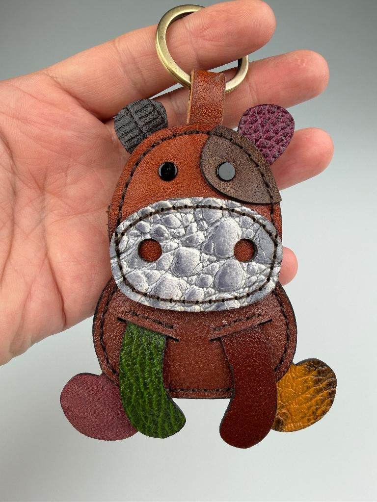 Porte-clés en peau de chèvre véritable fait main, Enlèvement ou Envoi, Neuf