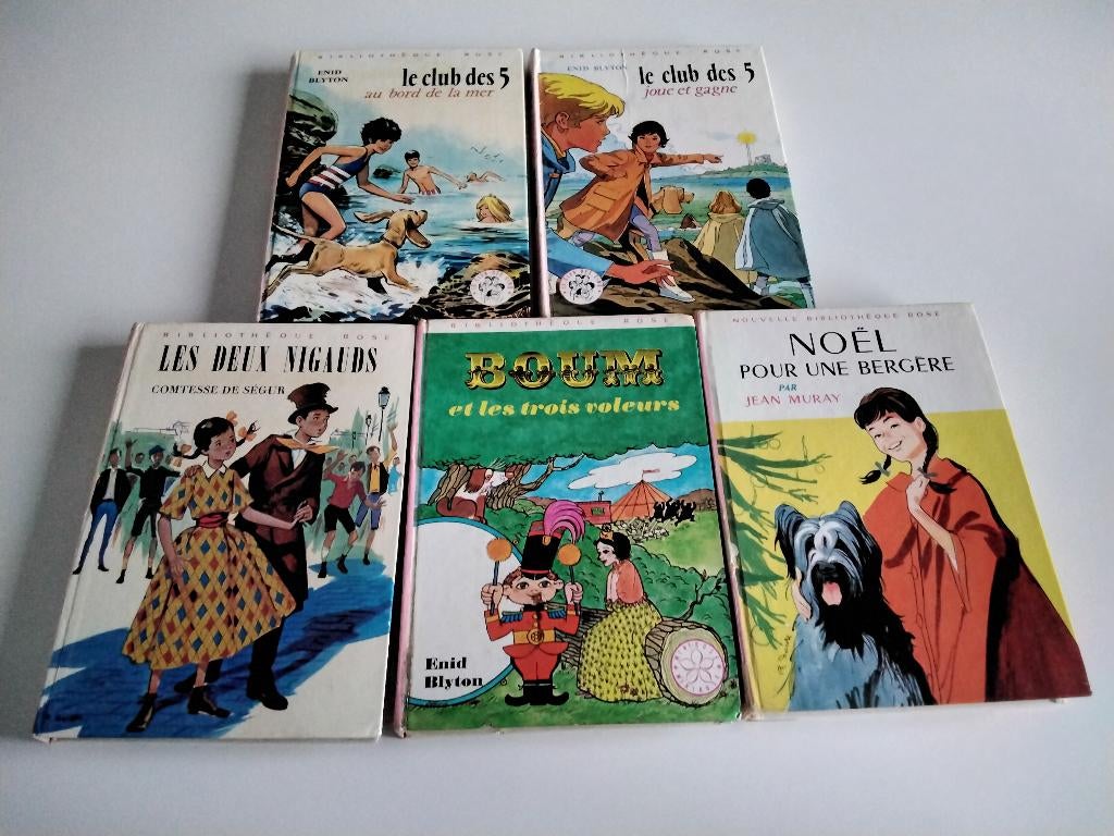 Lot 5 livres jeunesse de la Bibliothèque Rose (1962-1980), Boeken, Kinderboeken | Jeugd | onder 10 jaar, Gelezen, Ophalen of Verzenden