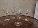 Vintage Wijn Glazen kristal geslepen bloem blaadjes motief, Antiek en Kunst, Ophalen