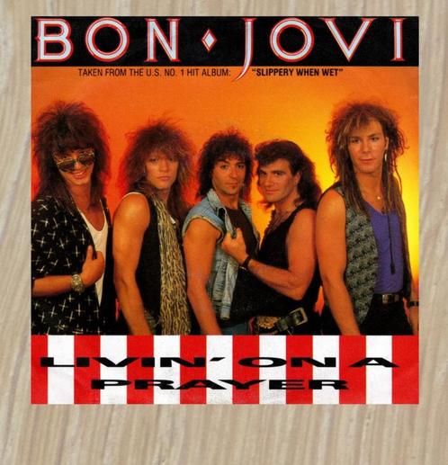 7"  Bon Jovi ‎– Livin' On A Prayer, Cd's en Dvd's, Vinyl Singles, Zo goed als nieuw, Single, Rock en Metal, 7 inch, Ophalen of Verzenden