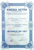 Kinema Astra (Antwerpen) 1987-89, Postzegels en Munten, Ophalen of Verzenden, 1970 tot heden, Certificaat van aandeel