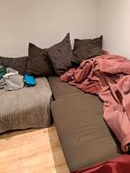 Grote donkergrijze hoekzetel, Huis en Inrichting, Fauteuils, Ophalen, Gebruikt, Stof, 75 tot 100 cm