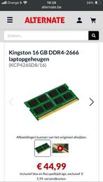Kingston 16GB 2666Mhz 2x, Computers en Software, RAM geheugen, Nieuw, Ophalen of Verzenden