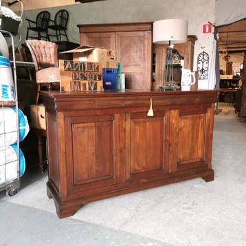 Lange zware antieke Louis Philippe dressoir L 203 H 116 D 61 beschikbaar voor biedingen