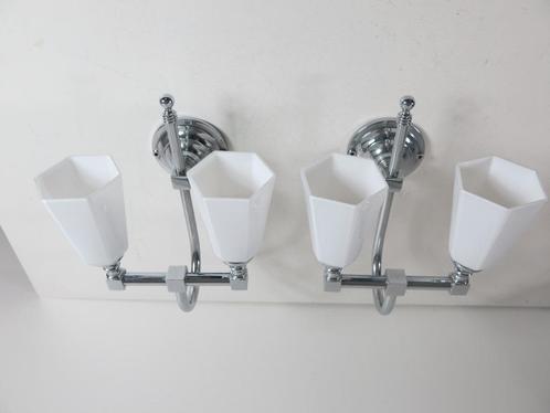 2 art deco stijl wandlampen /muurlampen badkamerlamp BAINWAT, Huis en Inrichting, Lampen | Wandlampen, Gebruikt, Glas, Ophalen of Verzenden