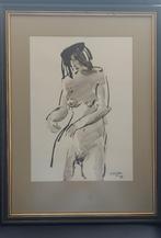 Blickx Tony Luc - Aquarel/Lavis getekend naakt, Ophalen of Verzenden