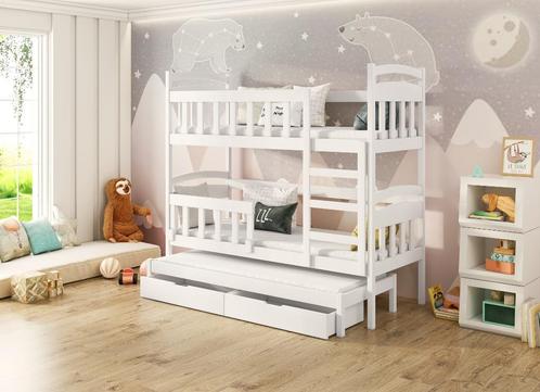 Nieuw Stapelbed GABI 160, 180, 200 Matrass grijs witte kleur, Kinderen en Baby's, Kinderkamer | Stapelbedden en Hoogslapers, Nieuw