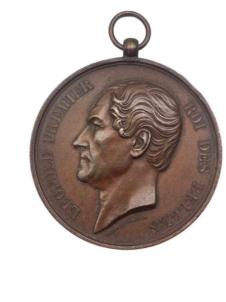 Bronzen medaille Leopold I — Bezoek aan Doornik 1860, Postzegels en Munten, Penningen en Medailles, Brons, Ophalen of Verzenden