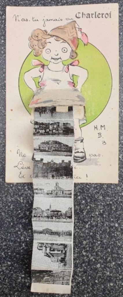 N'as tu jamais vu Charleroi Systeemkaart, Verzamelen, Postkaarten | België, Gelopen, Henegouwen, 1920 tot 1940, Ophalen of Verzenden