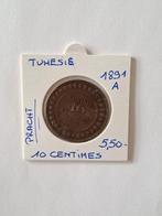 Tunesie 10 centimes 1891 A (prachtig  !!)geres bemil, Ophalen of Verzenden