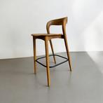 Retro houten Scandi kruk / barkruk, Ophalen, Hout