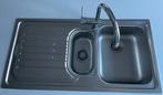 Franke inox pompbak (spoelbak) 1,5 – met motief – compleet, Gris, Enlèvement, Utilisé, 50 à 100 cm