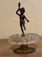 Vintage asbak met beeldje van manneke pis op voet, Antiek en Kunst, Ophalen of Verzenden