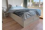 Brimnes bedframe 160x200, Huis en Inrichting, Slaapkamer | Bedden, Ophalen, Wit, Tweepersoons, Zo goed als nieuw